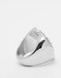 Фото #4 товара ASOS DESIGN heart signet ring with clear crystal pave in silver tone