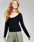 Фото #1 товара Women's Scoop-Neck Corset Sweater