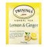 Фото #3 товара Twinings, Herbal Tea, Lemon & Ginger, Caffeine Free, 20 Tea Bags, 1.06 oz (30 g)