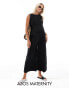 Фото #1 товара ASOS DESIGN Maternity twill minimal sleeveless jumpsuit with wide leg in black