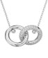 Фото #8 товара Pavé Interlocking Loop Pendant Necklace, 15" + 2-3/4" extender