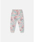 Фото #1 товара Big Girls Shiny French Terry Sweatpants Gray Mix Printed Unicorn