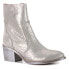 Фото #2 товара Diba True Majestic Metallic Zippered Round Toe Booties Womens Grey, Silver Casua