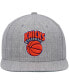 ფოტო #3 პროდუქტის Men's Heathered Gray New York Knicks Hardwood Classics Team 2.0 Snapback Hat