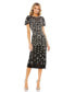 ფოტო #1 პროდუქტის Women's Embellished High Neck Flutter Sleeve Dress