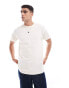 ASOS DESIGN relaxed fit t-shirt in beige with badge back print Бежевый, M - Chest 40 - фото #2