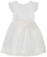 ფოტო #5 პროდუქტის Baby Girls White Embroidered Flutter Sleeve Fit-and-Flare Dress