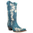 Corral Boots Studded Floral Snip Toe Cowboy Womens Blue Casual Boots A4361