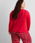 Women's Long-Sleeve Ribbed Henley Sleep Top XS-3X, Created for Macy's