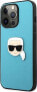 Karl Lagerfeld Karl Lagerfeld KLHCP13XPKMB iPhone 13 Pro Max 6,7" niebieski/blue hardcase Leather Ikonik Karl`s Head Metal