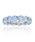 Created Light Blue Spinel Eternity Band in Rhodium Plated Sterling Silver