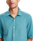 Фото #3 товара Men's Short-Sleeve Solid Textured Shirt, Created for Macy's