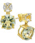 ფოტო #1 პროდუქტის Prasiolite (5-3/4 ct. t.w.) & White Quartz (1-1/3 ct. t.w.) Drop Earrings in 14k Gold-Plated Sterling Silver