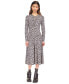 MICHAEL Chain-Neck Keyhole Printed Dress