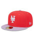 Men's Red and Lavender New York Mets Spring Color Two-Tone 59FIFTY Fitted Hat