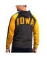 Фото #2 товара Men's Black Iowa Hawkeyes Neutral Zone Raglan Full-Zip Track Jacket Hoodie