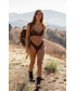 Фото #3 товара Women's Crinkle Lurex Reversible V Front Classic Bikini Bottom