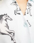 Chelsea Peers button through short pyjama set in wild horses print