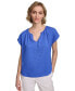 ფოტო #1 პროდუქტის Women's Short Sleeve Textured Blouse