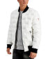 Фото #1 товара Men's Stamp Quilt Puffer Bomber Jacket