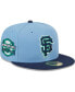 ფოტო #2 პროდუქტის Men's Light Blue, Navy San Francisco Giants Green Undervisor 59FIFTY Fitted Hat