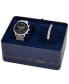 ფოტო #3 პროდუქტის Men's Neutra Chronograph Silver-Tone Stainless Steel Mesh Watch 44mm and Bracelet Box Gift Set