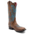 Ferrini Ella Embroidery Square Toe Cowboy Womens Brown Casual Boots 8109310