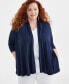 ფოტო #1 პროდუქტის Style & Co Plus Size Open-Front Long-Sleeve Cardigan, Created for