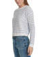 ფოტო #2 პროდუქტის Petite Cotton Striped Pointelle Sweater