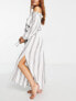Фото #4 товара ASOS DESIGN off shoulder maxi beach dress in stripe