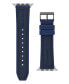 Фото #1 товара Men's Blue Nylon on Black Silicone band compatible with Apple 42mm, 43mm, 44mm watch