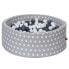 Bällebad Soft White Dots Grau