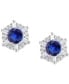 ფოტო #9 პროდუქტის Sapphire (5/8 ct. t.w.) & Diamond (1/10 ct. t.w.) Stud Earrings in 14k White Gold (Also in Emerald & Ruby)