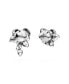 ფოტო #4 პროდუქტის Asymmetrical Design, Flower, Multicolored, Rhodium Plated Alice In Wonderland Stud Earrings