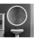 Фото #5 товара 32 X 32 Inch Round Frameless LED Illuminated Bathroom Mirror, Touch Button Defogger, Metal