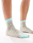 Фото #4 товара Pretty Polly all over star sheer socks in mint