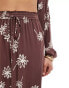 Iisla & Bird flower print beach trouser co-ord in brown