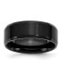 Stainless Steel Brushed Black IP-plated 8mm Edge Band Ring