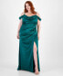 Trendy Plus Size Off-The-Shoulder Satin Gown