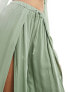 Фото #7 товара ASOS DESIGN wide leg beach trouser with high splits in khaki