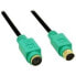 Фото #1 товара InLine PS/2 cable - M/F - black/green - golden contacts - 2m