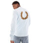 Фото #4 товара Fred Perry unisex laurel wreath high neck sweatshirt in light blue