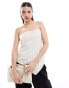 Фото #2 товара 4th & Reckless linen striped bandeau top in beige