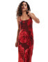 Forever New Petite slip maxi dress in red floral Rot geblümt, 38 - фото #4