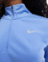 Nike Running Pacer Dri-Fit half zip long sleeve top in light blue