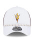 Фото #3 товара Men's White/Maroon Arizona State Sun Devils Court Sport Foam A-Frame 9FORTY Adjustable Trucker Hat