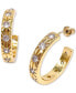 14k Gold-Plated Starburst Medium Hoop Earrings, 1"