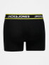 Jack & Jones 3 pack trunks with floral print in black