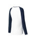 ფოტო #2 პროდუქტის Women's White, Navy Tennessee Titans Tinsel Raglan Long Sleeve T-shirt and Pants Sleep Set