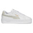 Фото #1 товара Puma Smash V3 Laser Cut Platform Lace Up Womens White Sneakers Casual Shoes 389